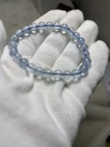 天然石アクアマリンブレスレット，7.7mm，13.9g　￥4.880円