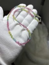 天然石トルマリンネックレス，約4mm，長45cm，8g　　￥13.880円