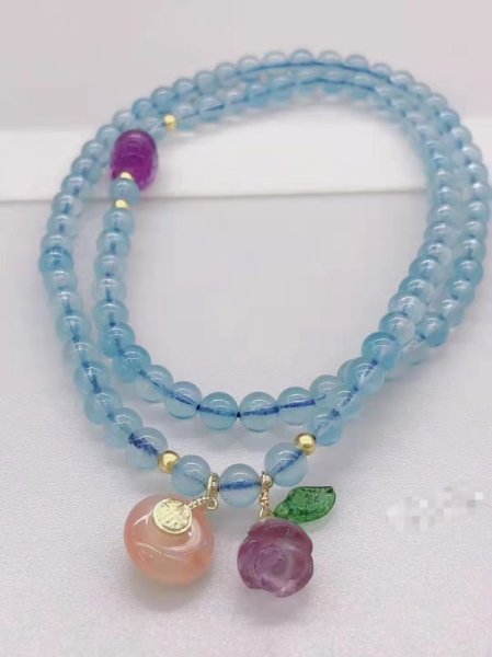 画像1: aquamarine　long　Bracelet (1)