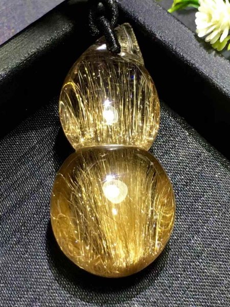 画像1: 天然石ルチルpendant (1)