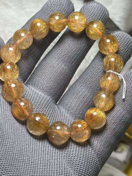 画像1: 特別セール開催中！！　天然石ブラウンルチル　ブレスレット12.7mm (1)