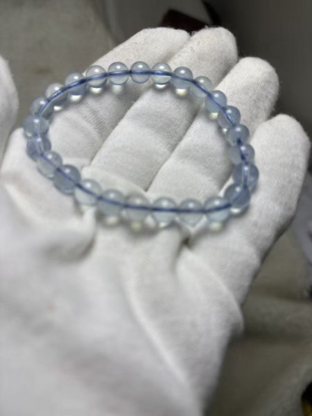 画像1: 天然石アクアマリンブレスレット，7.7mm，13.9g　￥4.880円 (1)