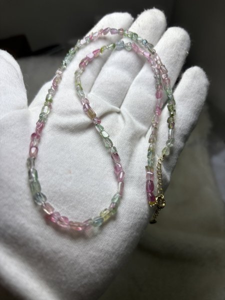 画像1: 天然石トルマリンネックレス，約4.5mm，長50cm，11.6g  ￥19.880円 (1)