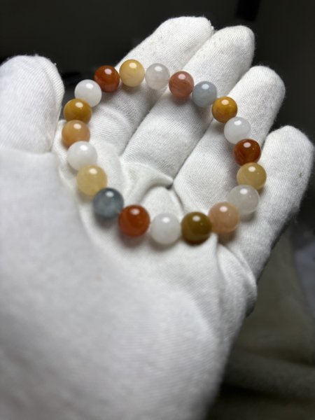 画像1: 天然石彩兔毛手ブレスレット，9.7mm，24.8g　￥10.880円 (1)