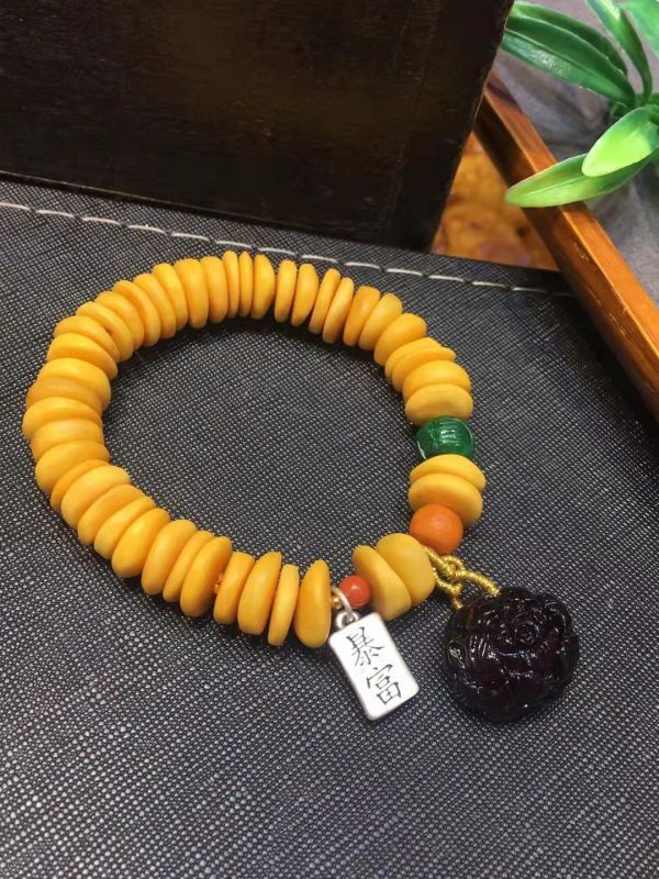 天然琥珀braceletサービス品