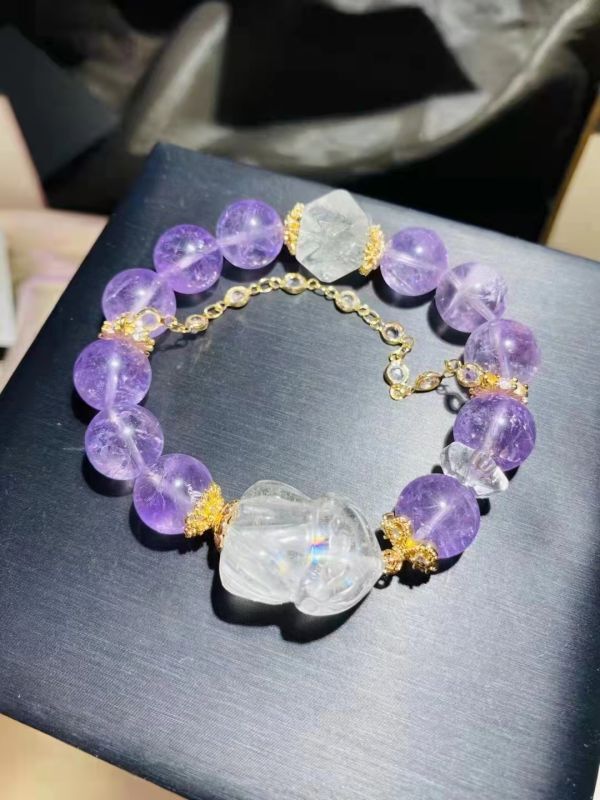 天然amethystブレスレット
