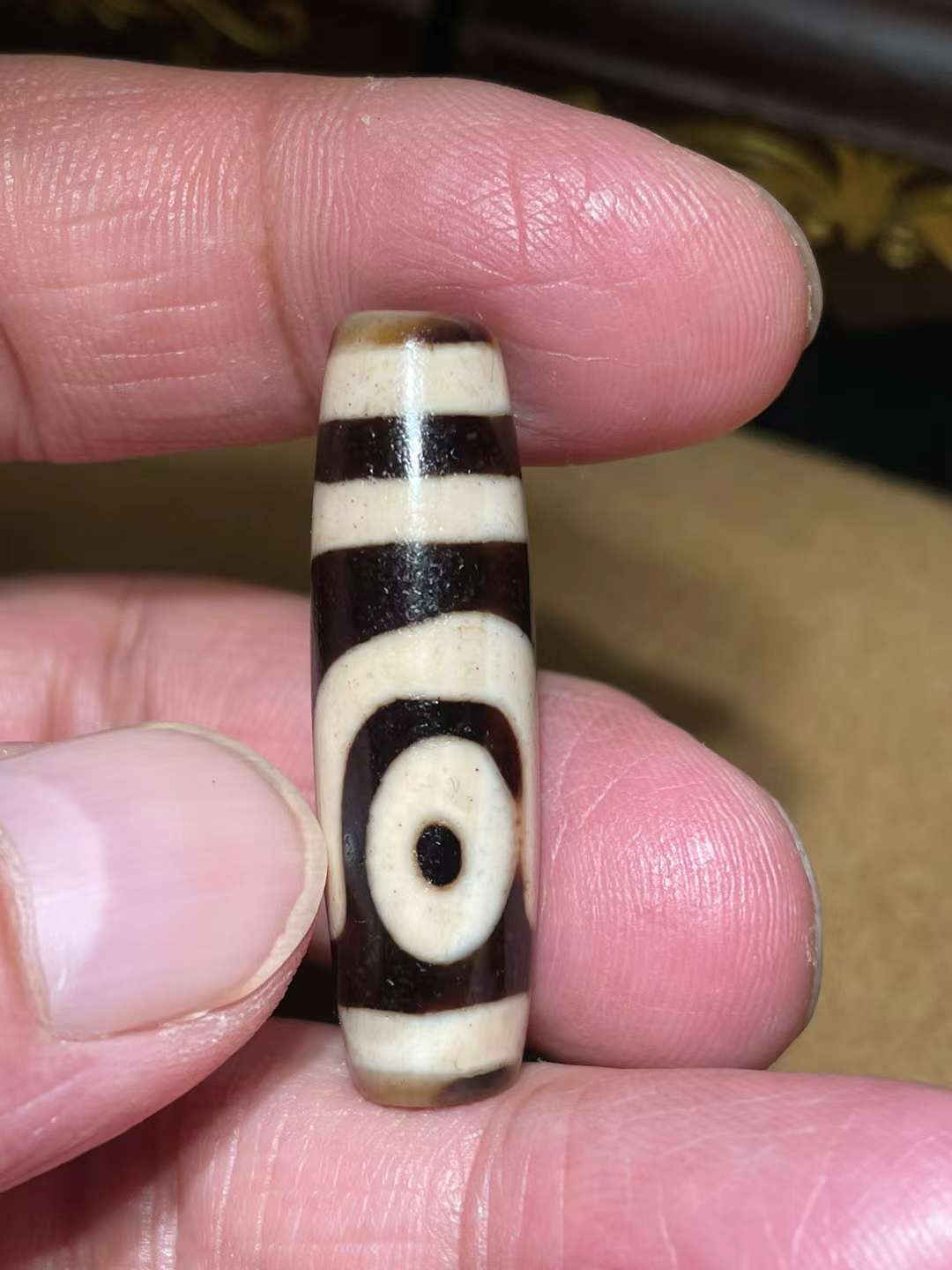朱砂二眼天珠