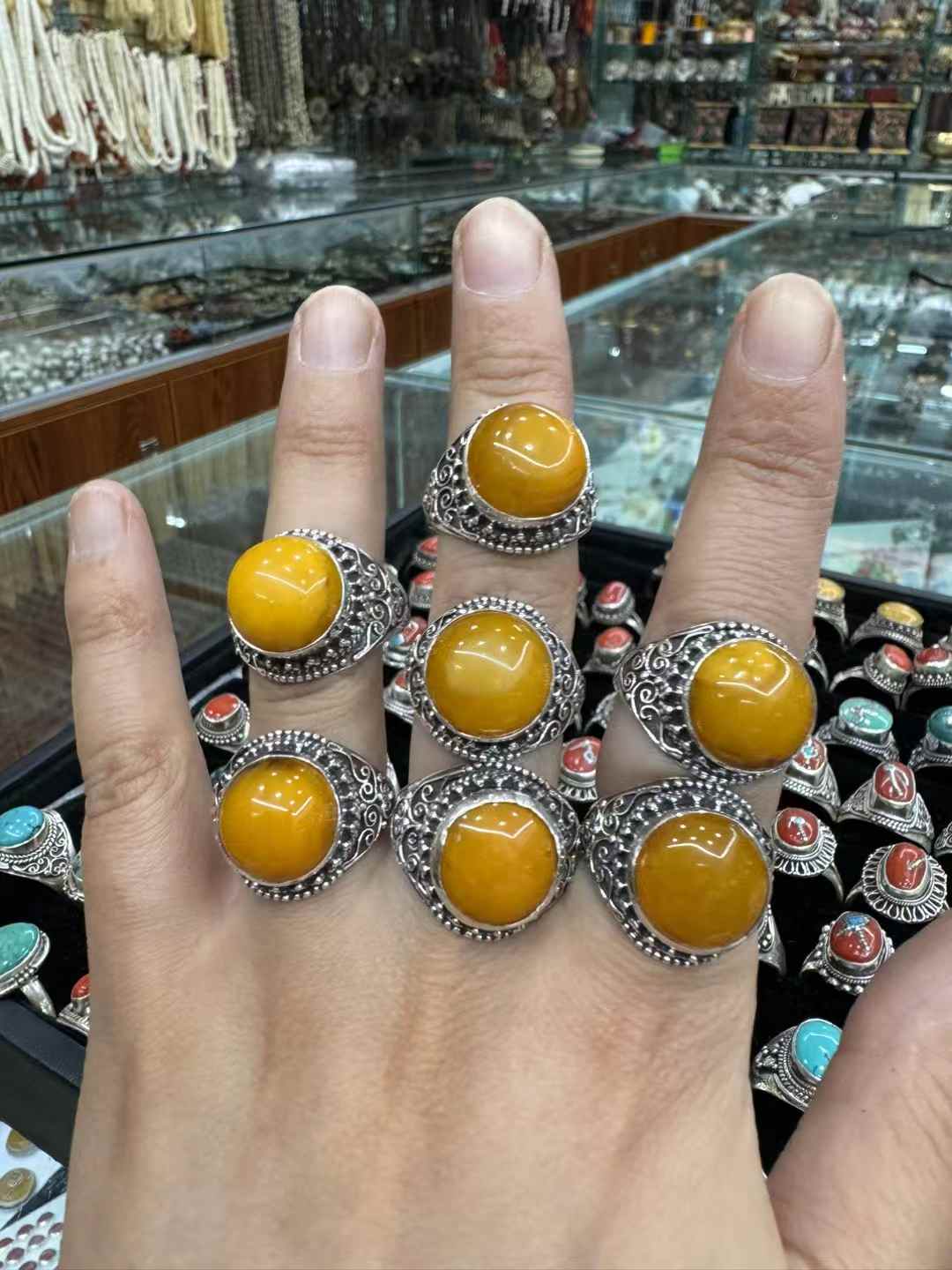 琥珀指輪