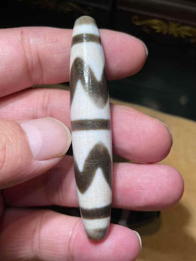 朱砂宝双虎牙天珠