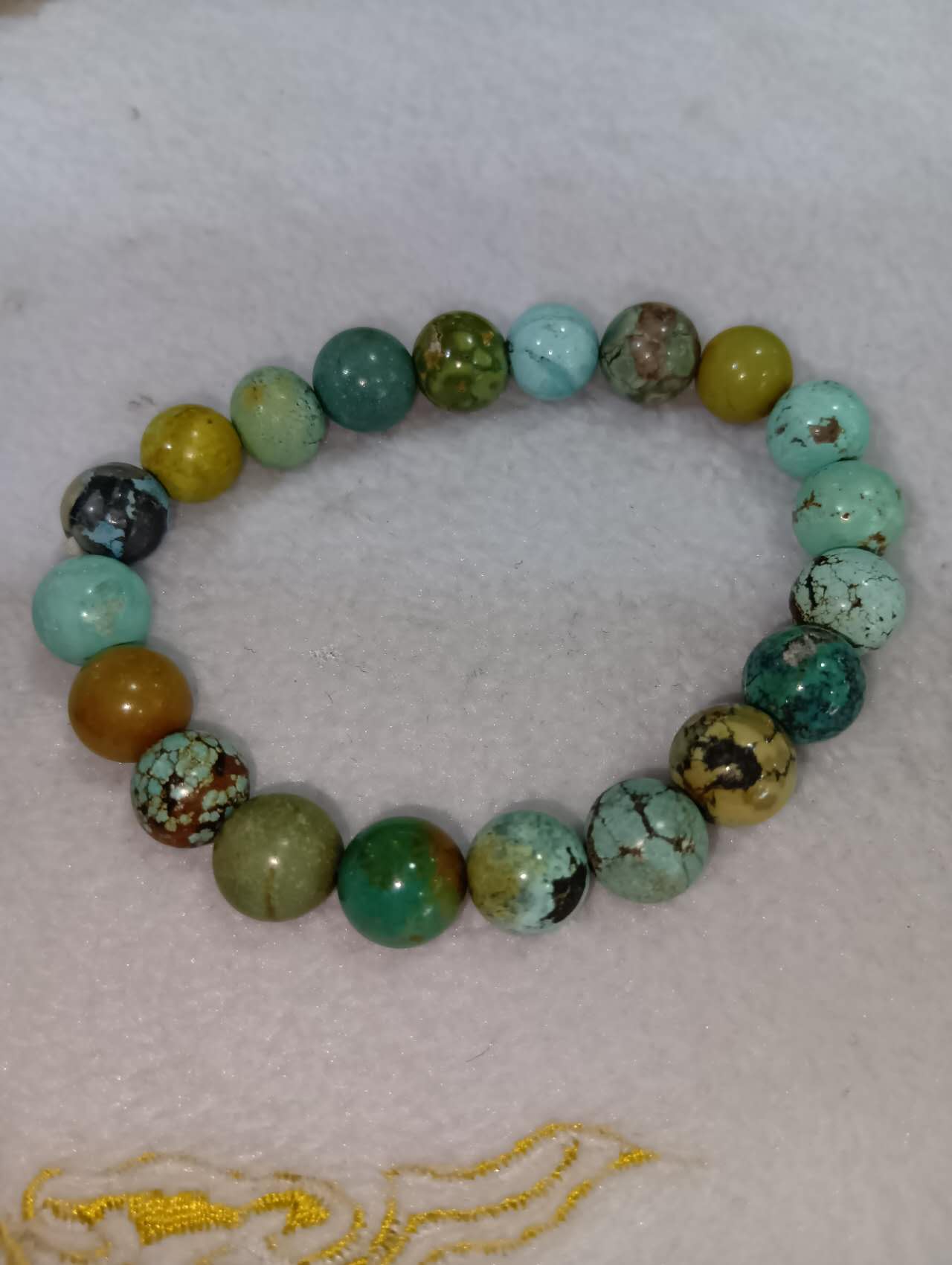 天然石緑松石ブレスレット