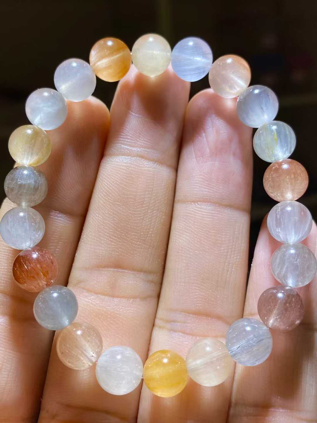 彩兔毛彩发晶ブレスレット