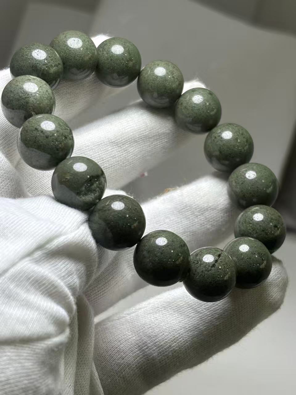 天然石满盆绿幽灵ブレスレット 