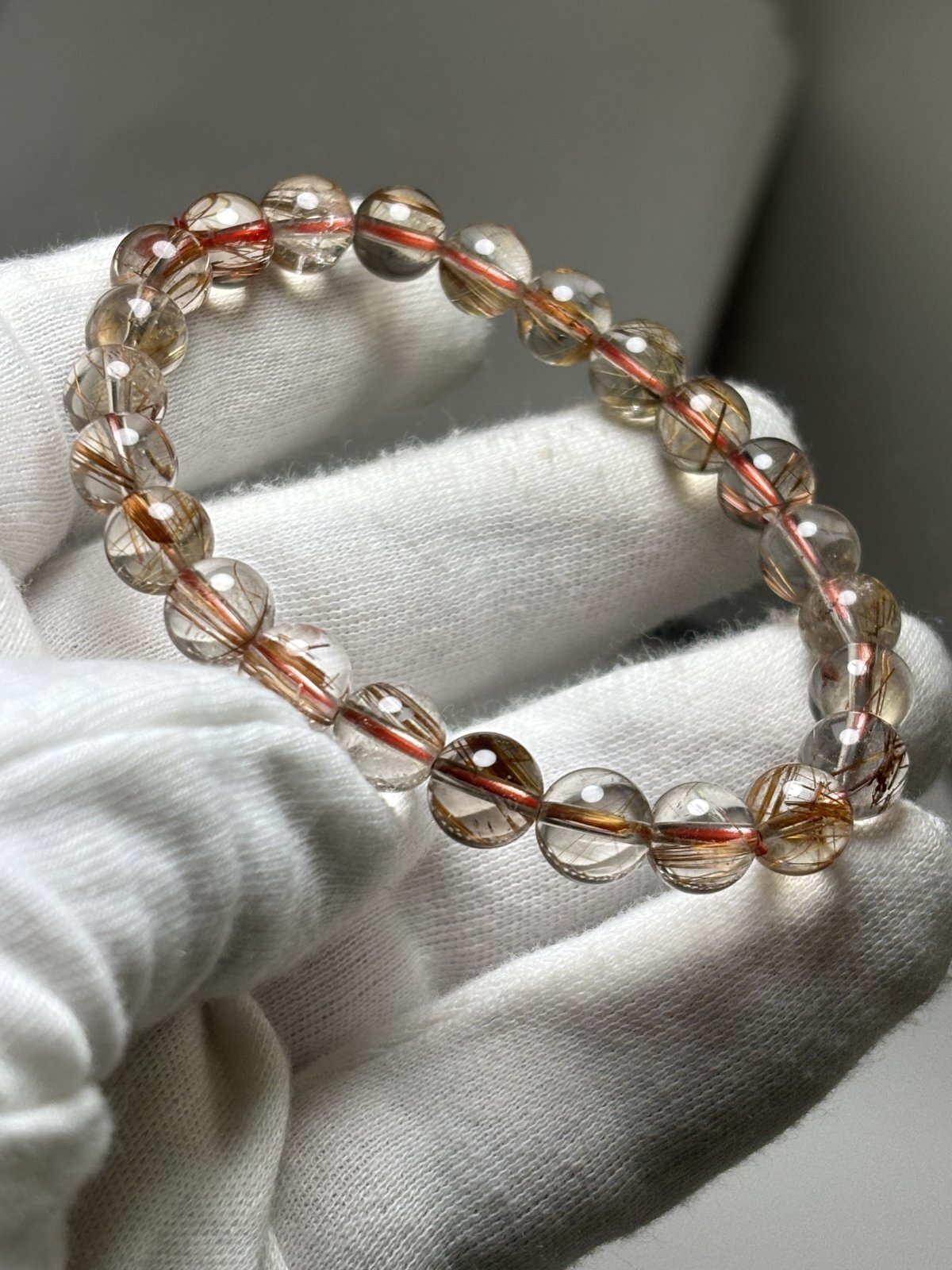 天然石红发晶ブレスレット