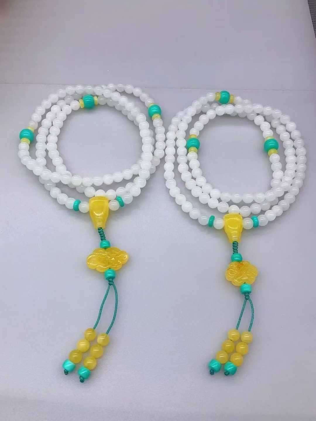 天然石和田白玉ブレスレット  