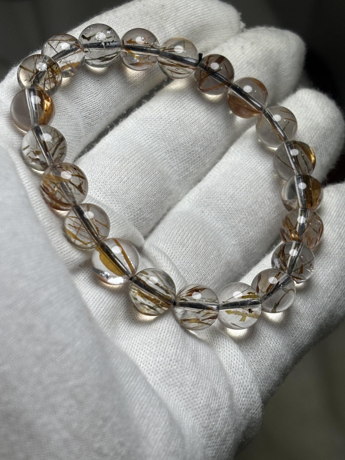 天然石黑金スーパーセブンブレスレット，9.8mm，26.3g　￥8.880円