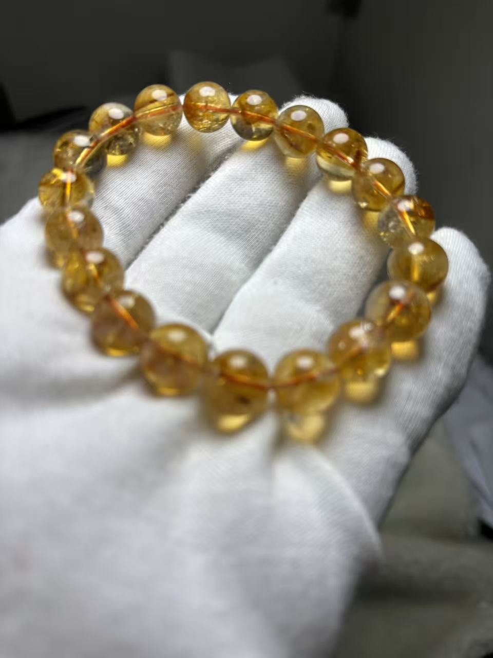 天然石黄水晶ブレスレット，11mm，35.7g　￥10.880円